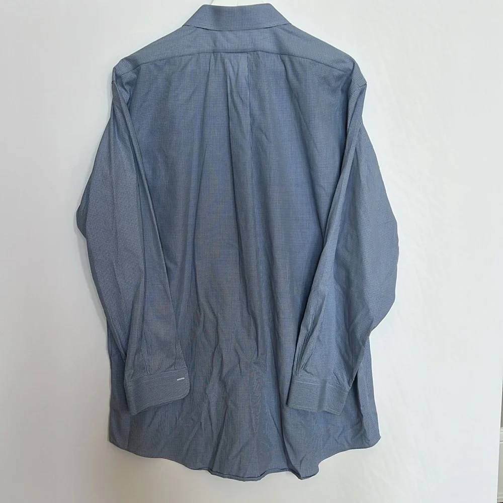 Brooks Brothers 100% Cotton Madison Classic Blue Dress Shirt Pattern Men 17-34